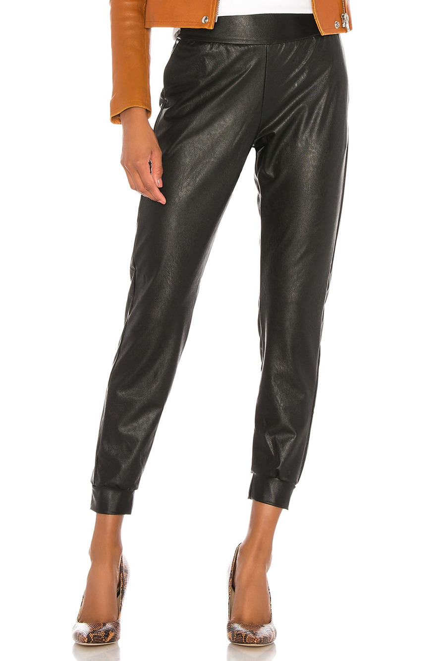 Commando Faux Leather Black Jogger Pants Size S - Picture 1 of 5
